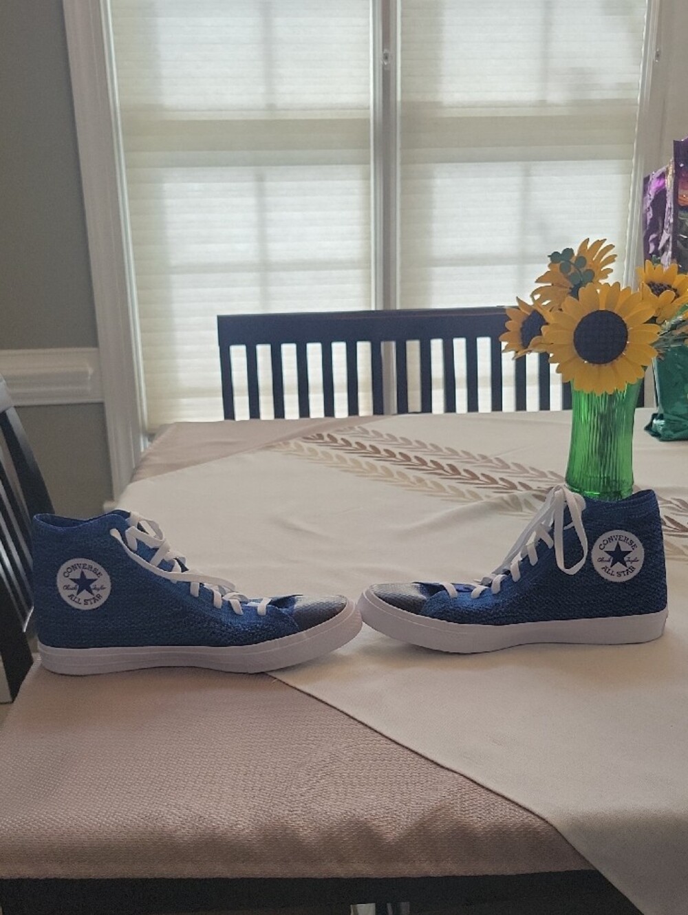 Converse High-Top Sneakers in Blue with White Accents - Picture 2 of 8